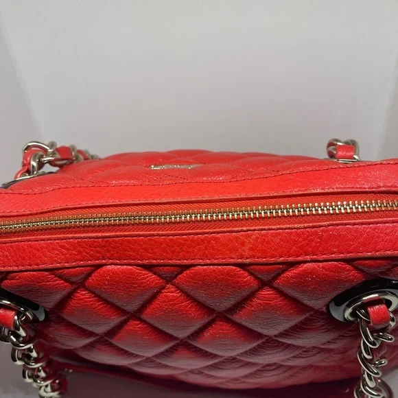 Kate Spade  Gold Coast Georgina  Marachino Red Quilted Leather Satchel Handbag - Picture 6 of 16